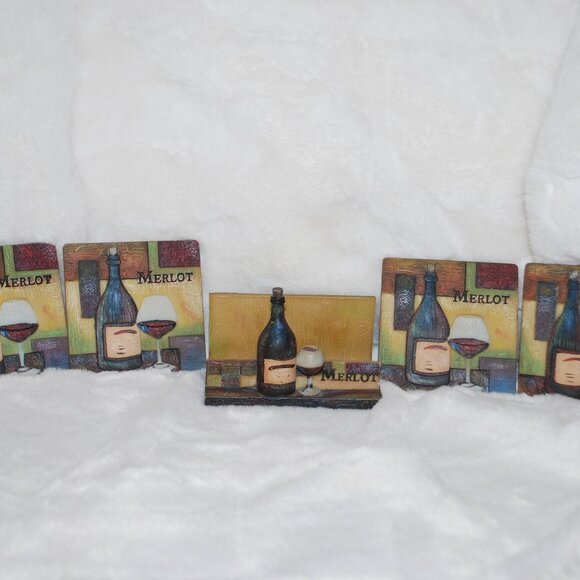 🍷✨Vintage A. Richesco Corporation 3D Wine coaster Set🍷✨ - Picture 6 of 8
